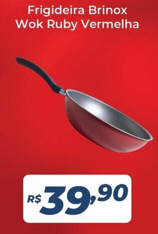 Atakarejo Frigideira Brinox Wok Ruby Vermelha oferta