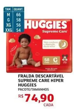 Assaí Atacadista Fralda descartável supreme care hiper huggies oferta