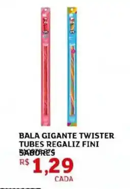 Assaí Atacadista Bala gigante twister tubes regaliz fini sabores oferta