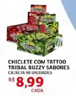 Assaí Atacadista Chiclete com tattoo tribal buzzy sabores oferta