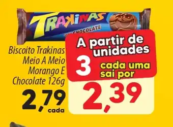Biscoito Trakinas Meio A Meio Morango E Chocolate