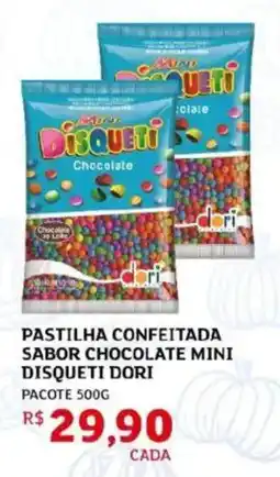 Assaí Atacadista Pastilha confeitada sabor chocolate mini disqueti dori oferta
