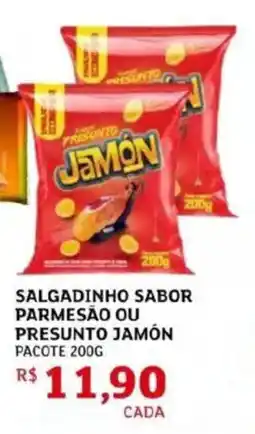 Assaí Atacadista Salgadinho sabor parmesão ou presunto jamón oferta