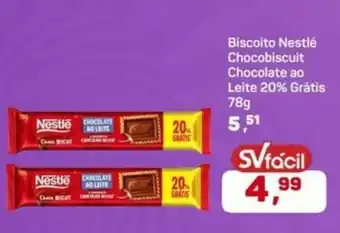 Supermercados São Vicente Biscoito Nestlé Chocobiscuit Chocolate ao Leite 20% Grátis oferta