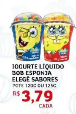 Assaí Atacadista Iogurte líquido bob esponja elegê sabores oferta