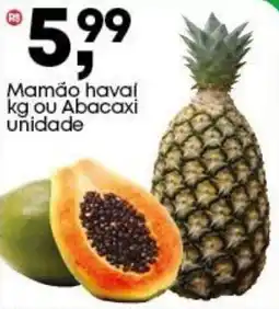 Frangolândia Mamão haval kg ou Abacaxi unidade oferta