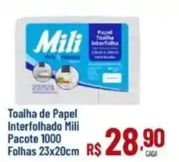 Max Atacadista Toalha de Papel Interfolhado Mili Pacote 1000 oferta