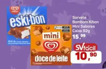 Supermercados São Vicente Sorvete Bombom Kibon Mini Sabores Caixa oferta