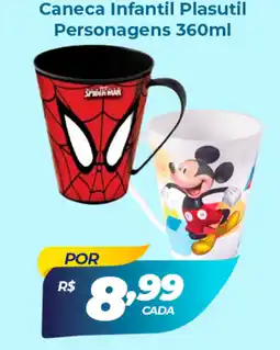 X Supermercados Caneca Infantil Plasutil Personagens oferta