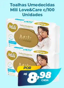 X Supermercados Toalhas Umedecidas Mili Love&Care c/100 Unidades oferta