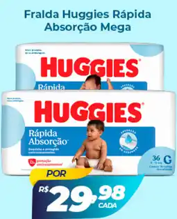 X Supermercados Fralda Huggies Rápida Absorção Mega oferta