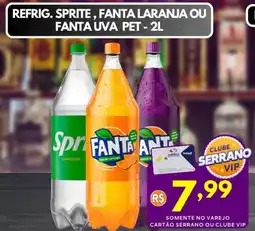 Serrano Supermercado Refrig. sprite, fanta laranja ou fanta uva pet- oferta