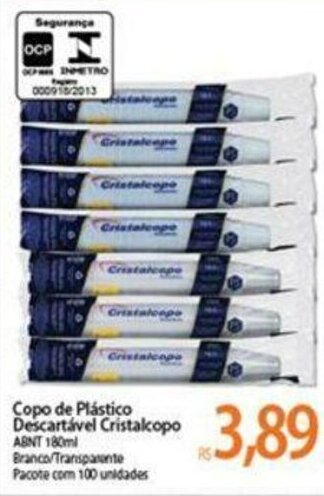 Copo de Plastico Descartavel Cristalcopo