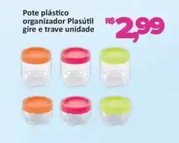 Supermercados Savegnago Pote plástico organizador Plasútil gire e trave unidade oferta
