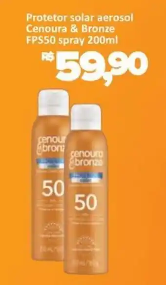 Supermercados Savegnago Protetor solar aerosol Cenoura & Bronze FPS50 spray oferta
