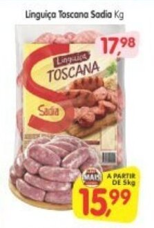 Cercadão Linguica Toscana Sadia 1kg oferta