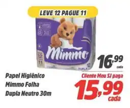 Sj Supermercados Papel Higiênico Mimmo Folha Dupla Neutro 30m oferta