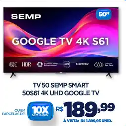 DB Supermercados Tv 50 semp smart 50S61 4K UHD GOOGLE TV oferta