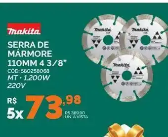 Carajás Makita Serra De Mármore 110mm 4 3 8 oferta