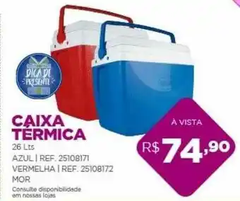 Redemac Caixa Térmica 26 Lts Azul Vermelha Mor oferta