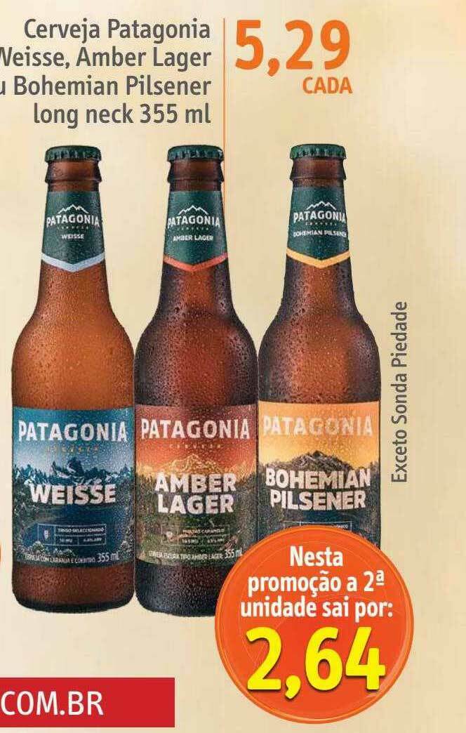 Cerveja Patagonia Weisse Amber Lager Bohemia Pilsener Long Neck Oferta