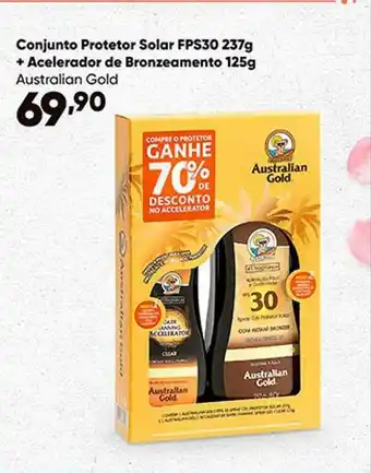 Conjunto Protetor Solar Fps30 + Acelerador De Bronzeador Australian Gold