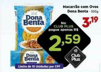 Supermercado Lavapés Macarrão Com Ovos Dona Benta oferta