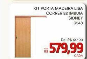 Conibase Kit Porta Madeira Lisa Correr 82 Imbuia Sidney oferta