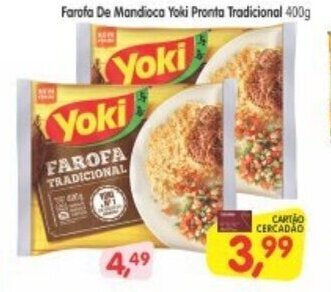 Cercadão Farofa de Mandioca Yoki Pronta Tradicional 400g oferta