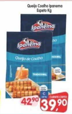 Cercadão Queijo Coalho Ipanema Espeto 1kg oferta