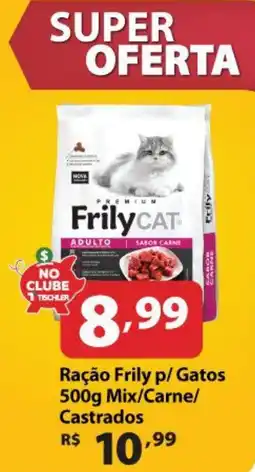 Supermercados Tischler Ração Frily p/ Gatos Mix/Carne/ Castrados oferta