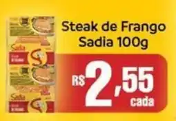 Supermercados Pague Menos Steak de Frango Sadia oferta