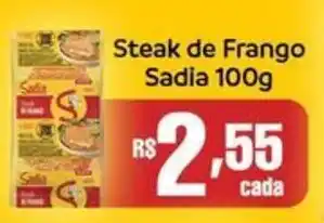 Supermercados Pague Menos Steak de Frango Sadia oferta