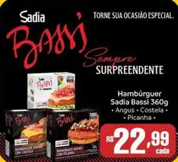 Supermercados Pague Menos Hambúrguer Sadia Bassi oferta