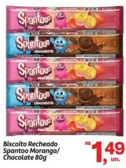 Fort Atacadista Biscoito Recheado Spantoo Morango/ Chocolate oferta