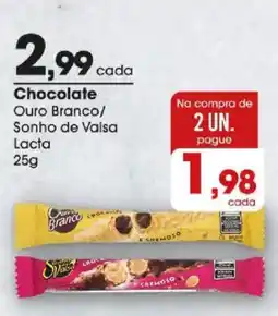 Zaffari Chocolate Ouro Branco/ Sonho de Valsa Lacta oferta
