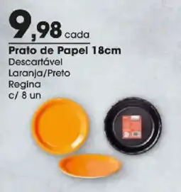 Zaffari Prato de Papel 18cm Descartável Laranja/Preto Regina oferta