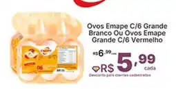 Super Lagoa Ovos Emape C/6 Grande Branco Ou Ovos Emape Grande C/6 Vermelho oferta