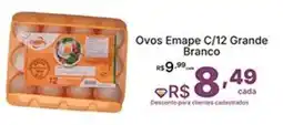 Super Lagoa Ovos Emape C/12 Grande Branco oferta