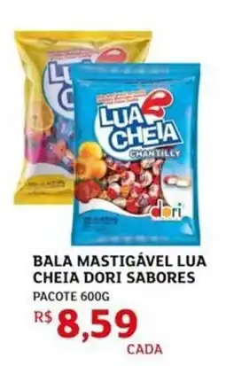 Assaí Atacadista Bala mastigável lua cheia dori sabores pacote oferta