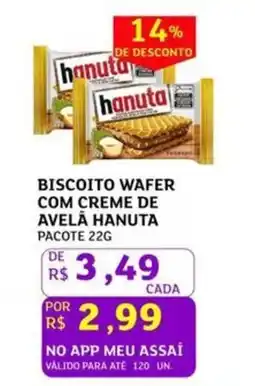 Assaí Atacadista Biscoito wafer com creme de avelá hanuta pacote oferta
