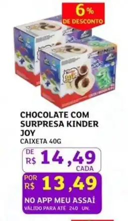 Assaí Atacadista Chocolate com surpresa kinder joy oferta