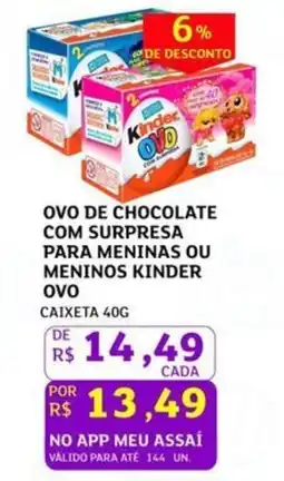 Assaí Atacadista Ovo de chocolate com surpresa para meninas ou meninos kinder ovo oferta
