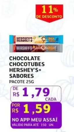 Assaí Atacadista Chocolate chocotubes hershey's+ sabores pacote oferta