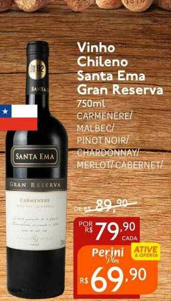Perini Vinho Chileno Santa Ema Gran Reserva oferta