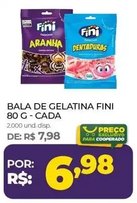 Bala de gelatina fini cada