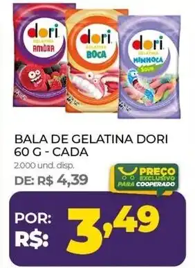 Bala de gelatina dori cada