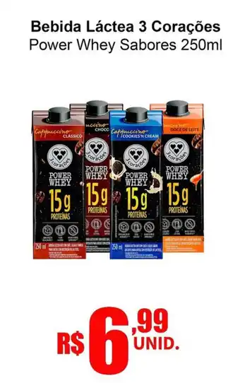 Bebida Láctea 3 Corações Power Whey Sabores