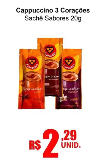 Oriundi Cappuccino 3 Corações Sachê Sabores oferta