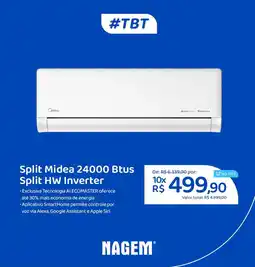 Nagem Split Midea 24000 Btus Split HW Inverter oferta
